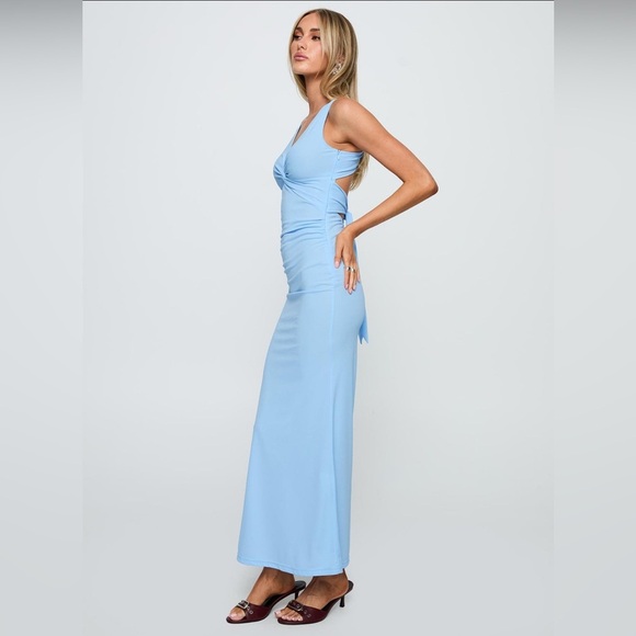 Princess Polly Mesmerize Blue Halter Maxi Dress - Picture 4 of 9